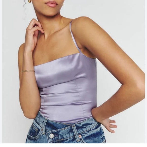 Reformation Tops - Reformation Overland 100 % Silk Sleek Lavender Top